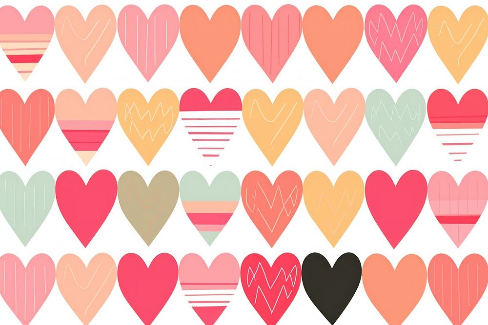 Abstract heart backgrounds pattern arrangement. AI generated Image by rawpixel.