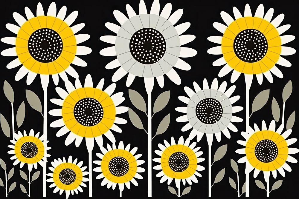 Abstract sunflowers backgrounds pattern plant. AI generated Image by rawpixel.