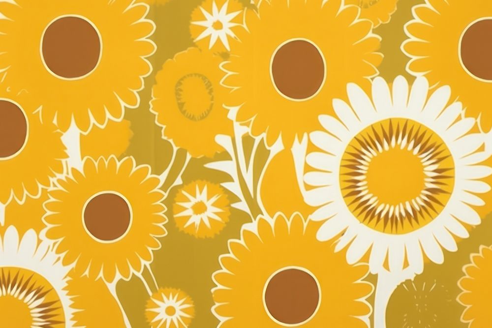 Abstract sunflowers backgrounds pattern plant. AI generated Image by rawpixel.