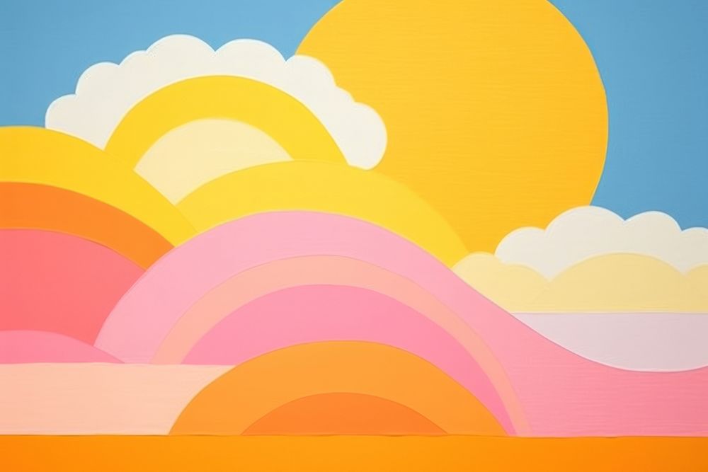Abstract sunrise backgrounds outdoors painting. AI generated Image by rawpixel.