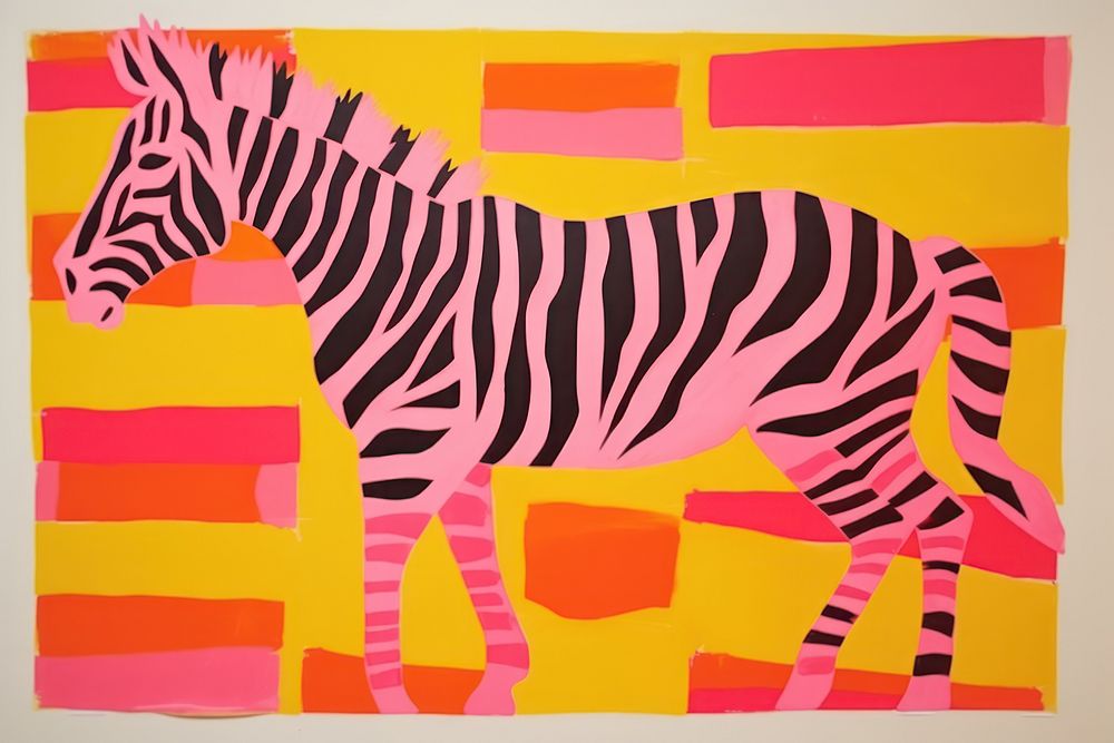 Abstract zebra painting animal mammal. AI generated Image by rawpixel.