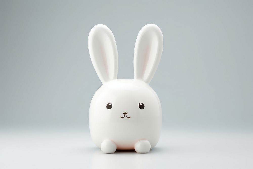 White ceramic rabbit mammal animal cute. AI generated Image by rawpixel.