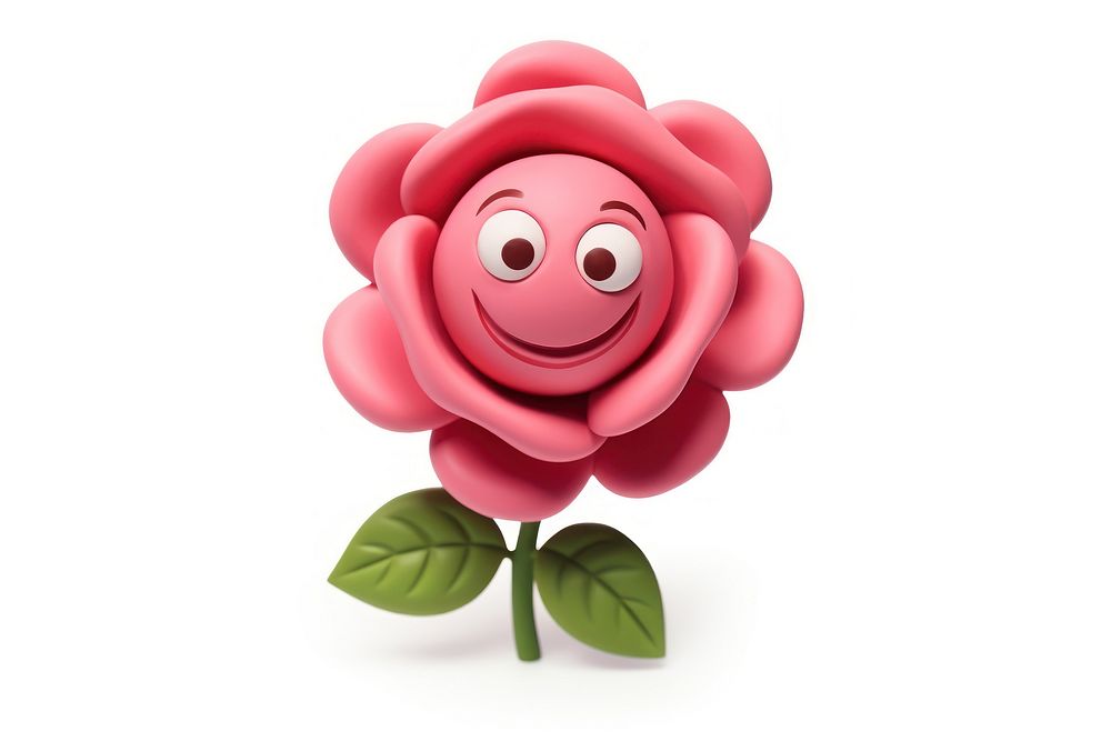 Cartoon rose flower petal plant. AI generated Image by rawpixel.
