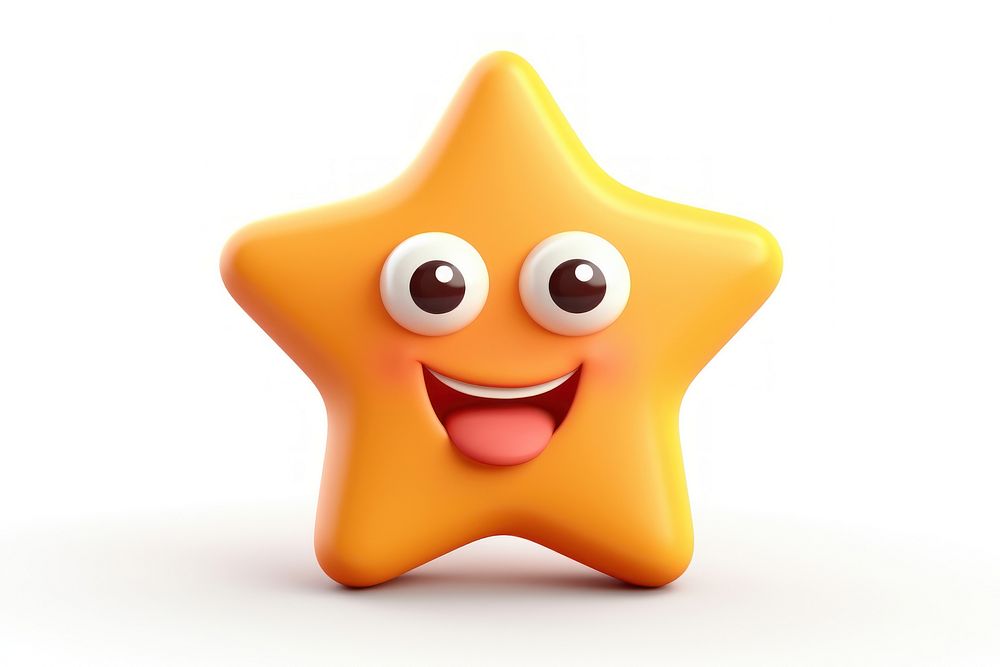 Cartoon star character white background anthropomorphic confectionery. AI generated Image by rawpixel.