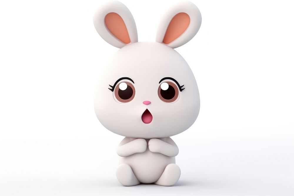 White bunny funny mammal plush cute. AI generated Image by rawpixel.