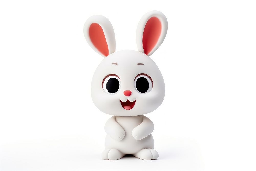 White rabbit funny figurine animal mammal. AI generated Image by rawpixel.