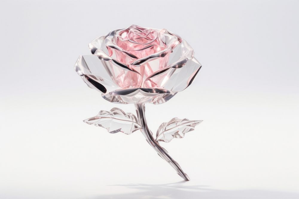 Diamond jewelry rose white background. AI generated Image by rawpixel.