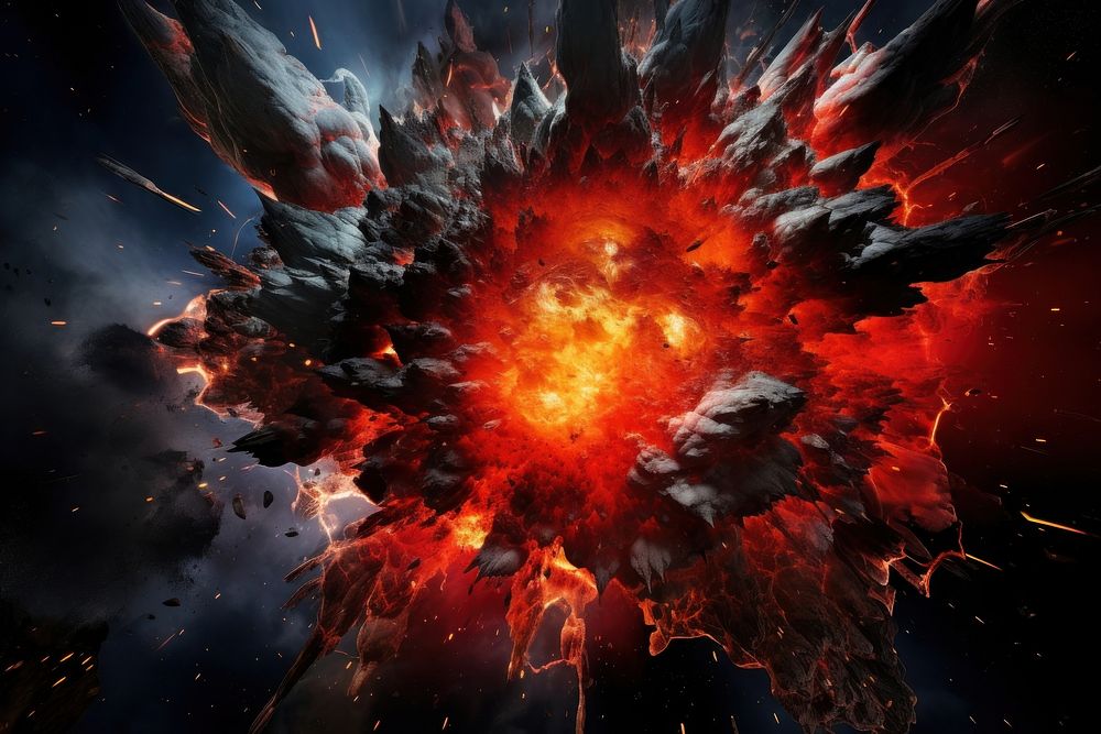 Dramatic explosion backgrounds universe outdoors. 