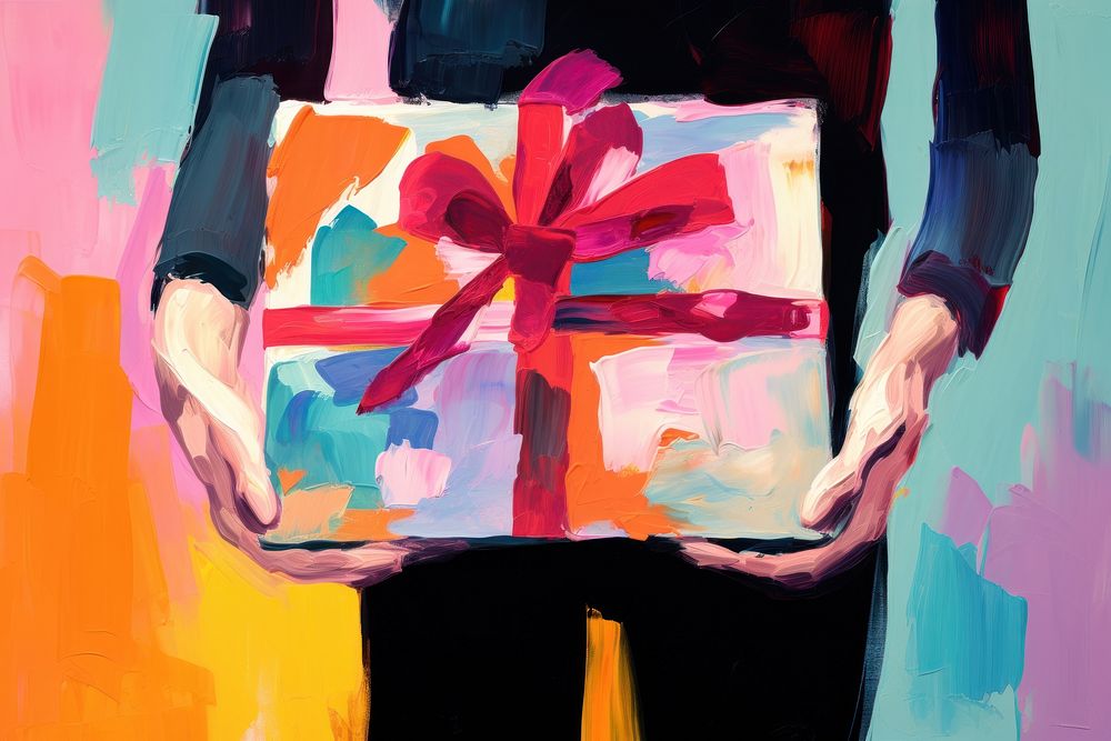 Birthday gift box Being Served art adult celebration. AI generated Image by rawpixel.
