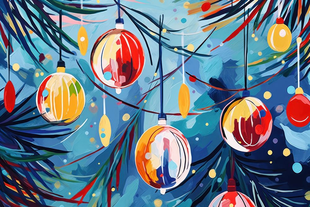 Christmas decorations art illuminated backgrounds. AI generated Image by rawpixel.