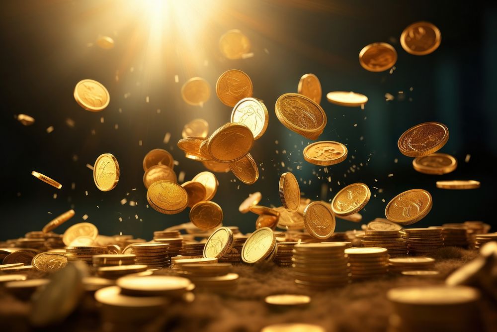 Gold coins gold money investment. AI generated Image by rawpixel.