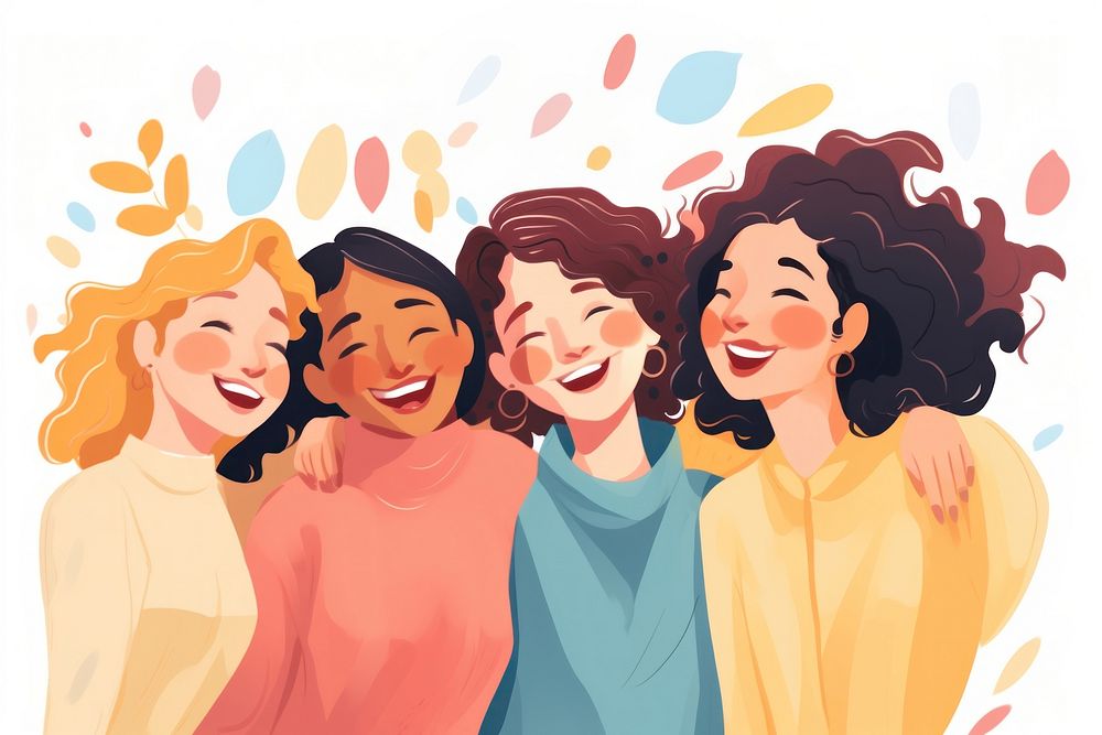 Women laughing adult smile. AI generated Image by rawpixel.