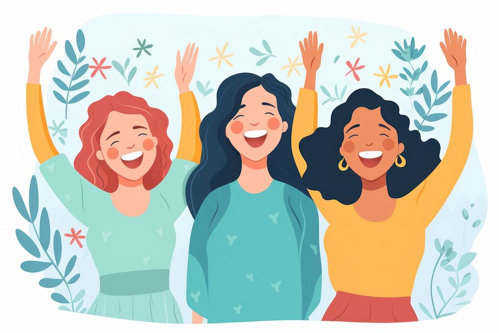 Women laughing adult happy. AI generated Image by rawpixel.