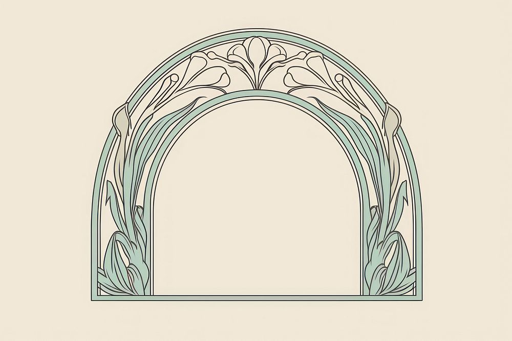 Frame with arch and flower architecture circle art. AI generated Image by rawpixel.