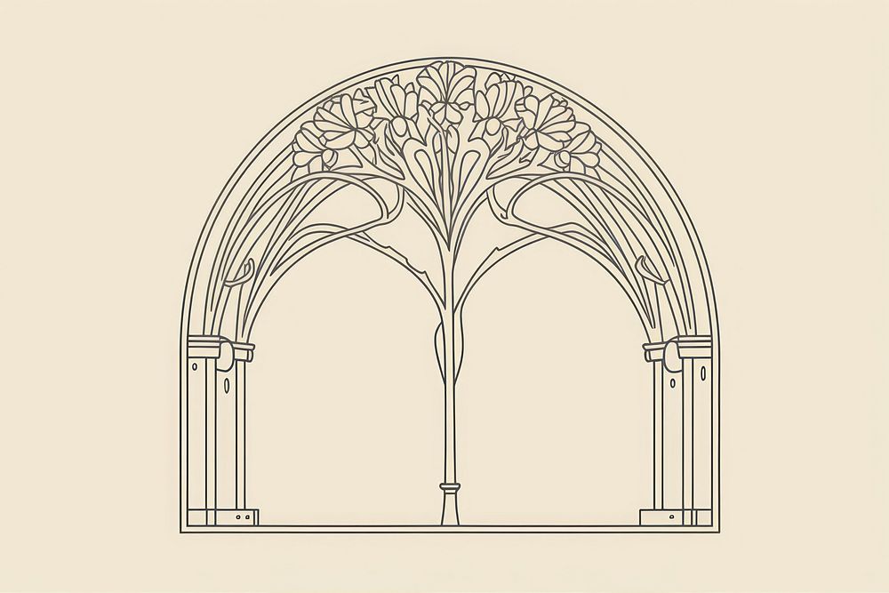 Circle frame arch architecture plant. AI generated Image by rawpixel.