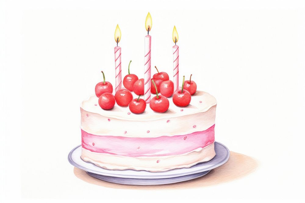 Birthday cake dessert cream food. AI generated Image by rawpixel.