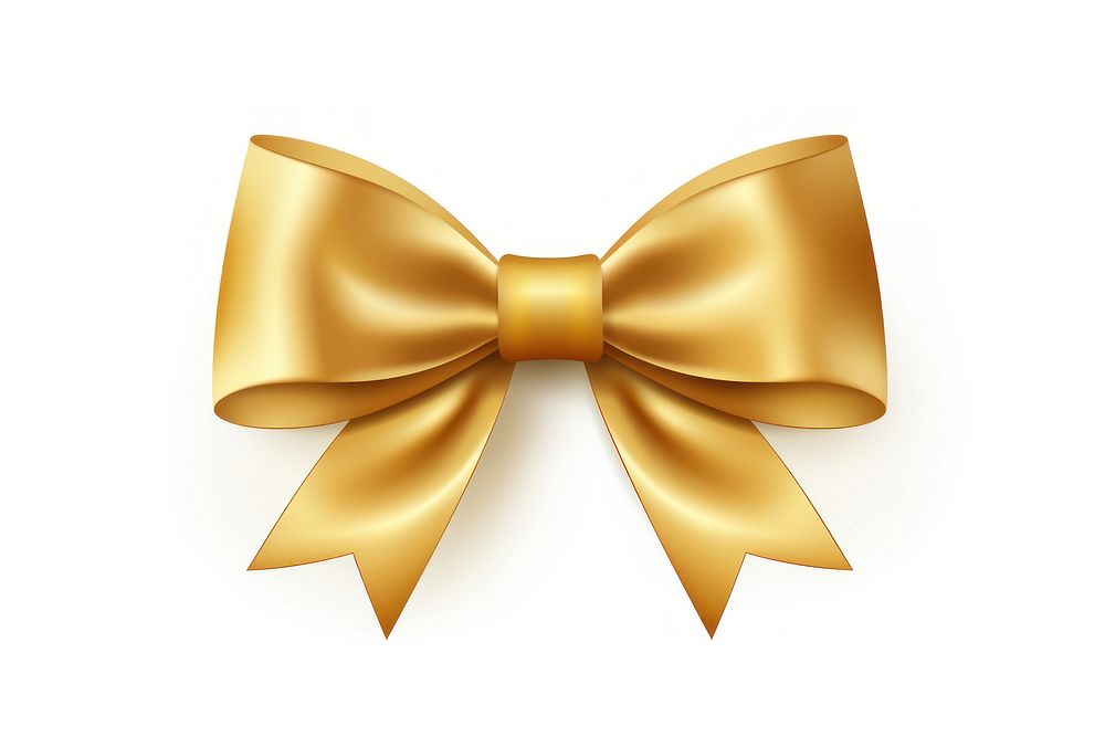 Gold ribbon bow white background. AI generated Image by rawpixel.