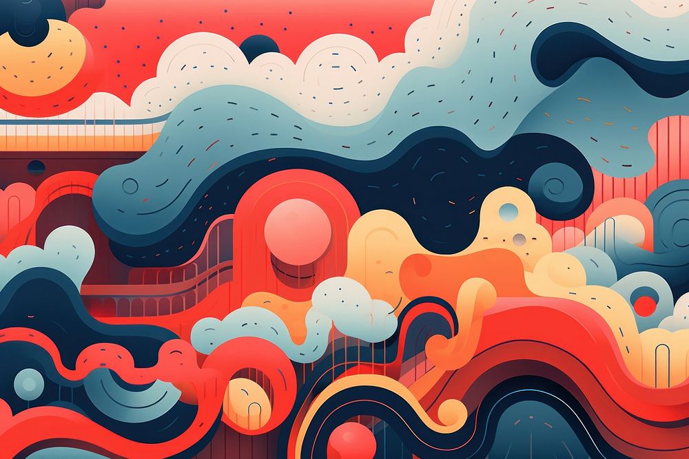 Abstract shapes pattern painting art. AI generated Image by rawpixel.
