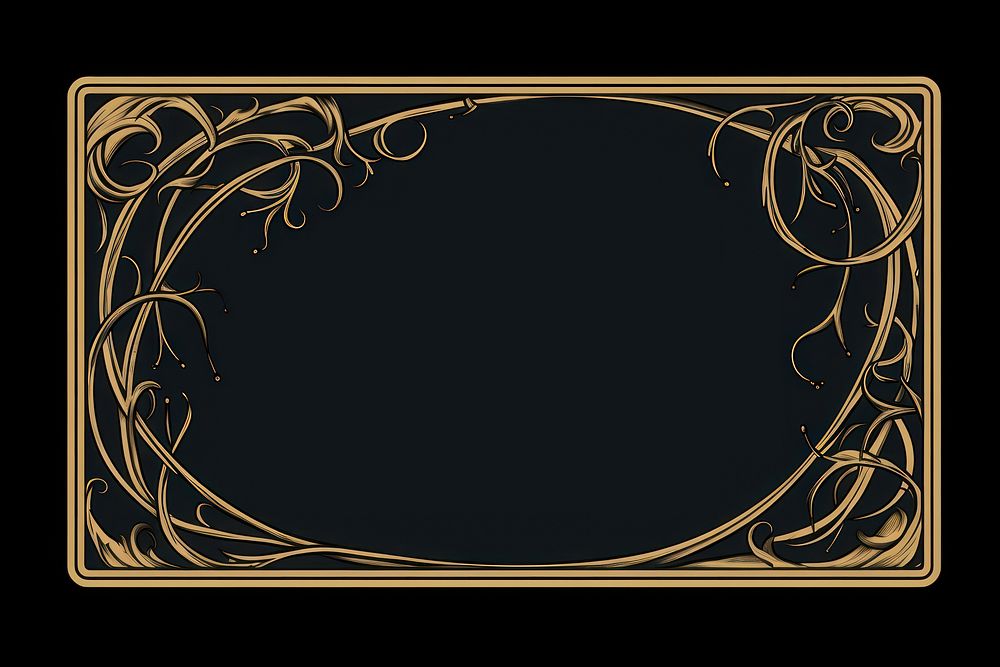 Art nouveau frame black gold. AI generated Image by rawpixel.