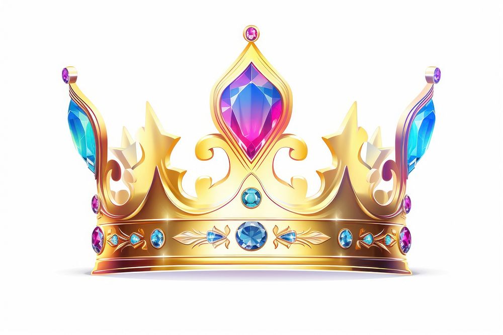 Holographic style crown jewelry gold. AI generated Image by rawpixel.