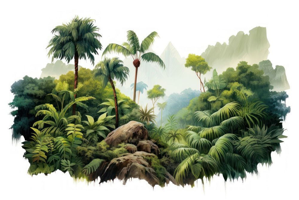 Tropical vegetation landscape outdoors. AI generated Image by rawpixel.