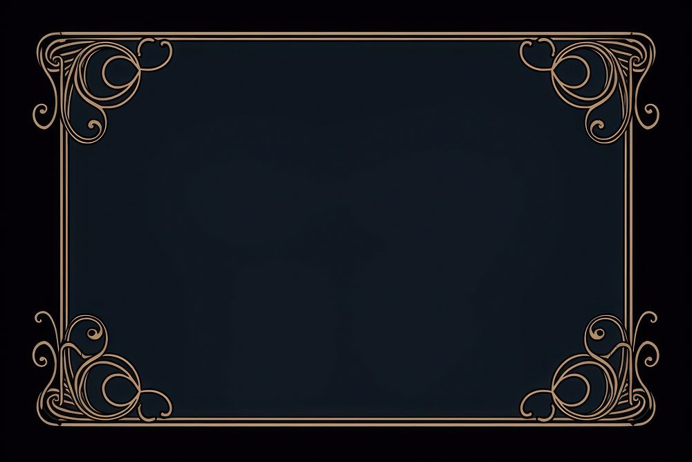 Art nouveau backgrounds frame black. AI generated Image by rawpixel.