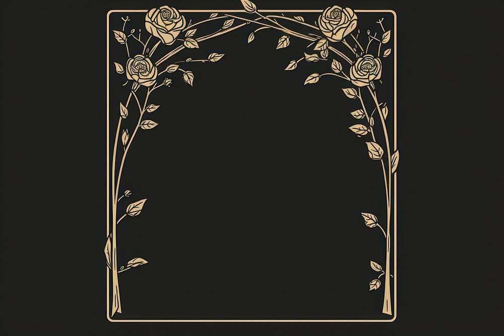 Arch and thorn rose pattern art blackboard. AI generated Image by rawpixel.