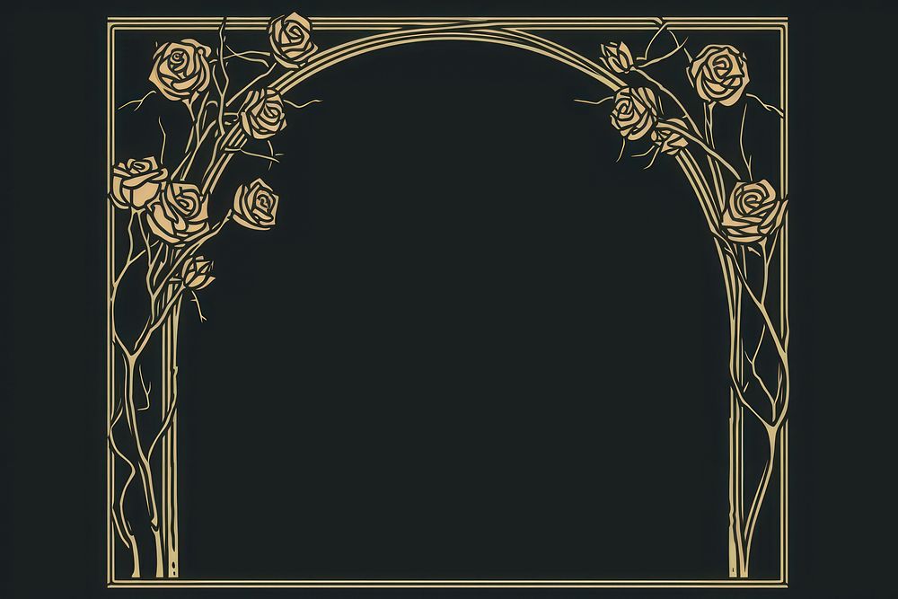 Arch and thorn rose art architecture blackboard. AI generated Image by rawpixel.