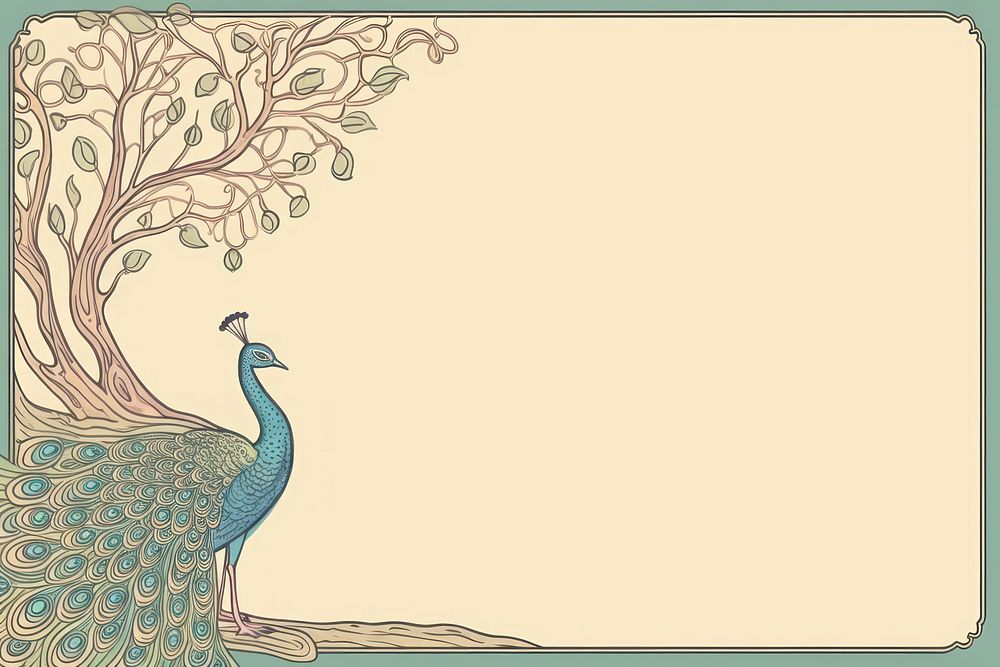 Peacock backgrounds bird art. AI generated Image by rawpixel.