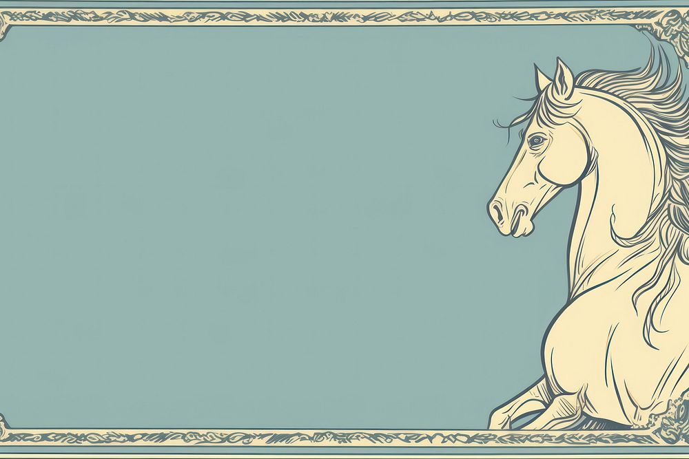 Horse frame backgrounds drawing animal. AI generated Image by rawpixel.