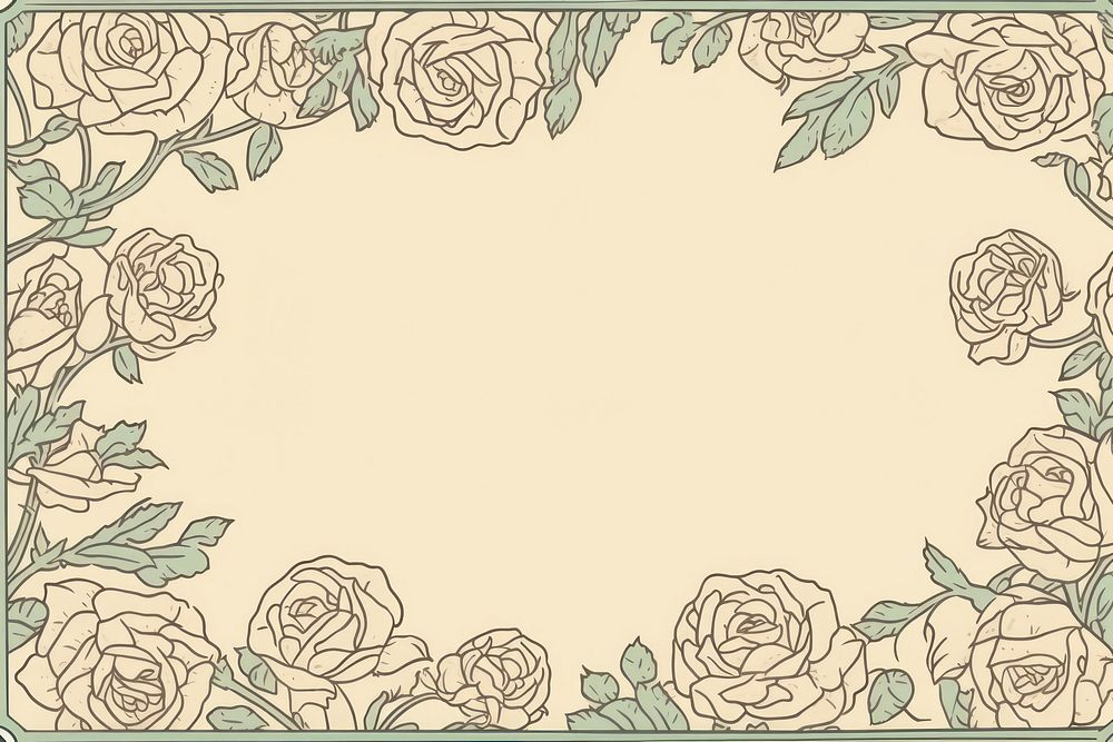Roses frame backgrounds pattern flower. AI generated Image by rawpixel.