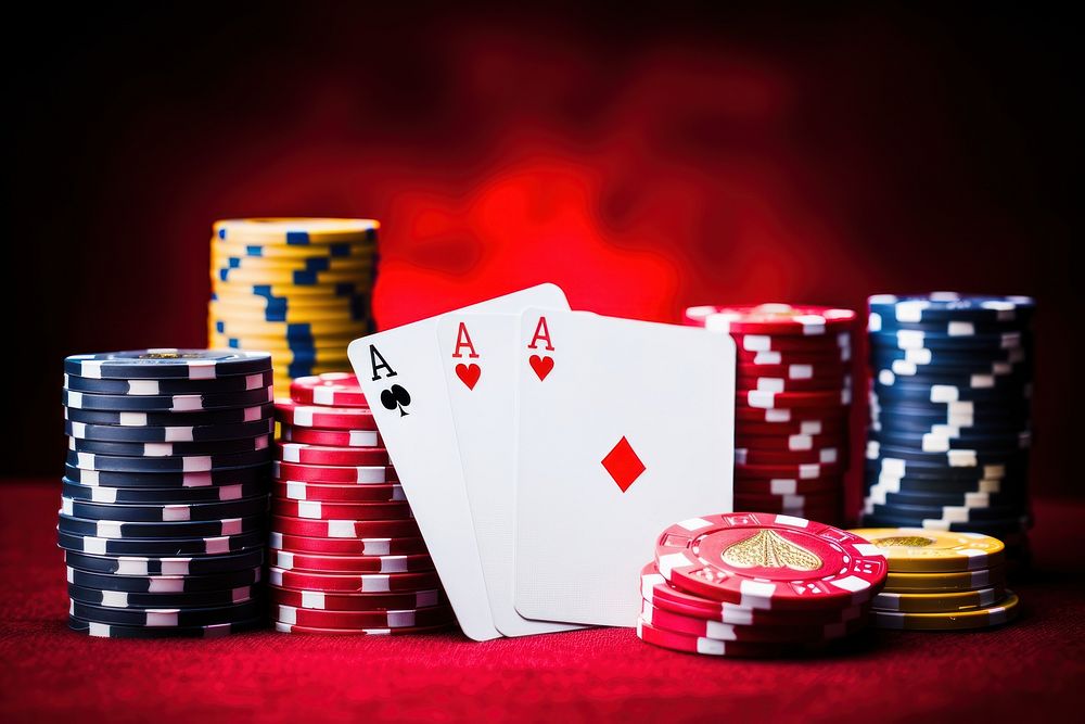 Playing cards casino chips gambling game. AI generated Image by rawpixel.