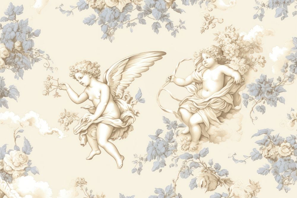 Angel in heaven wallpaper line representation. AI generated Image by rawpixel.