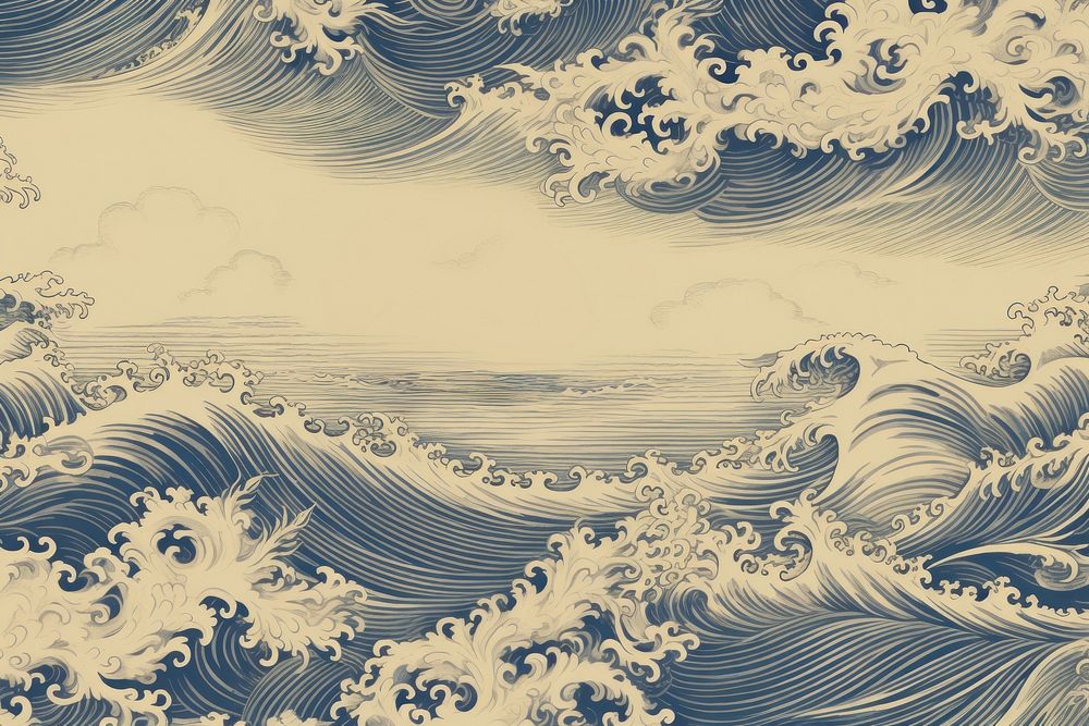 Ocean and wave pattern nature sea. AI generated Image by rawpixel.