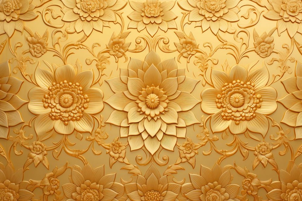 Thai traditional art gold backgrounds pattern. AI generated Image by rawpixel.