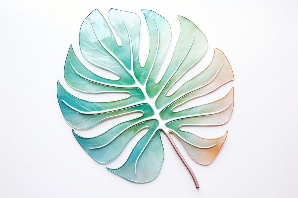 Monstera leaf art plant white background. AI generated Image by rawpixel.