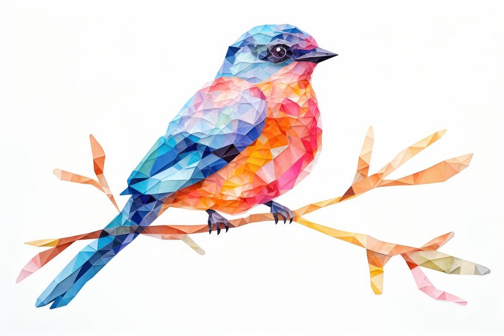 Bird art animal white background. AI generated Image by rawpixel.