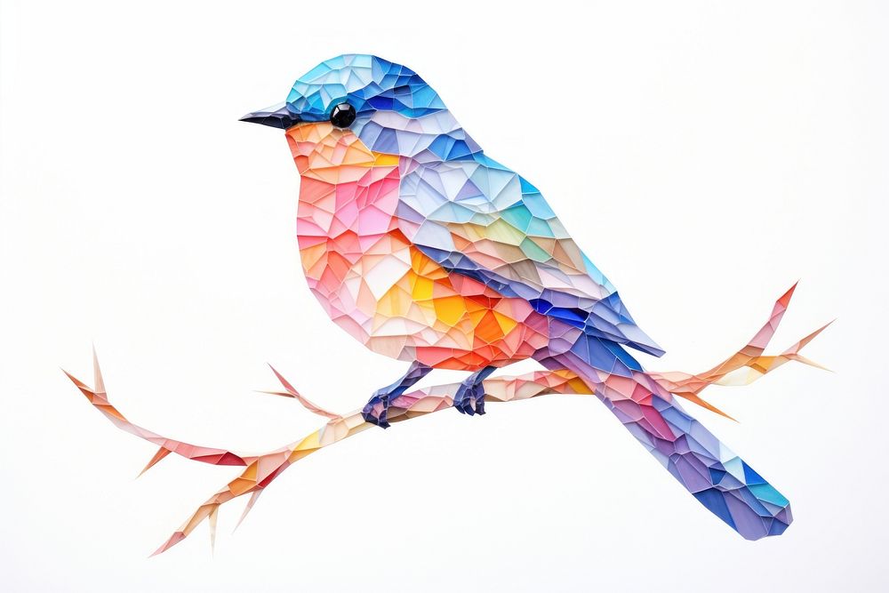 Bird art animal white background. AI generated Image by rawpixel.