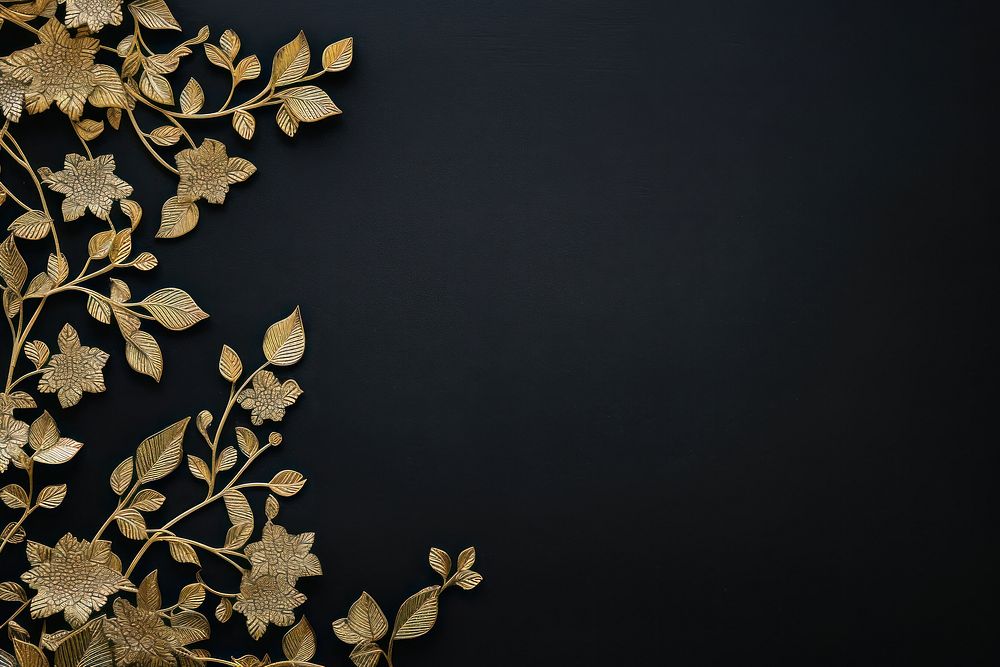 Thai traditional art backgrounds black plant. AI generated Image by rawpixel.