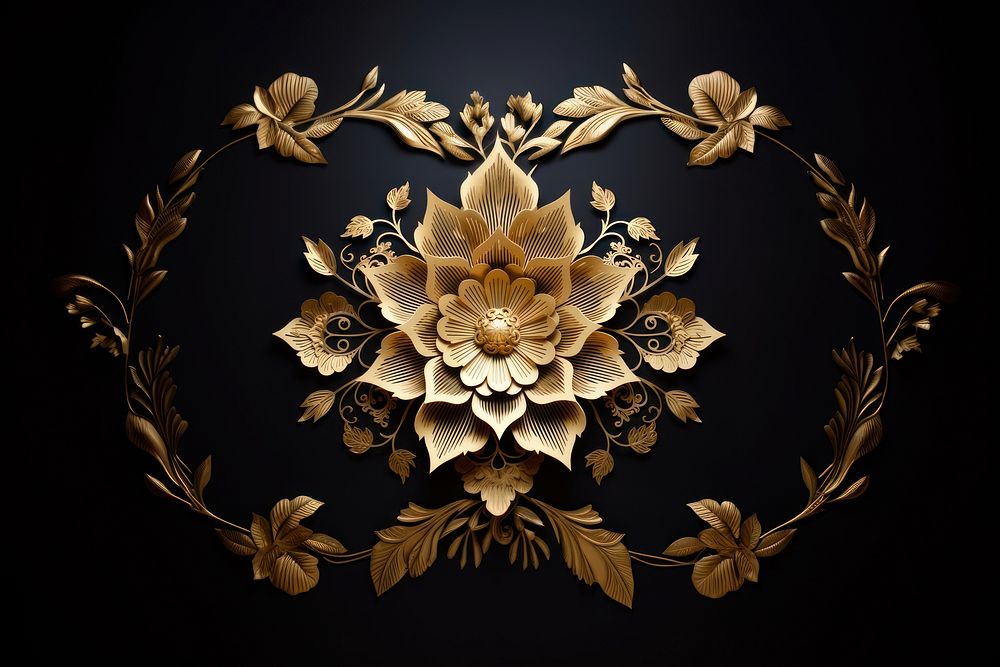 Thai traditional art jewelry pattern gold. AI generated Image by rawpixel.