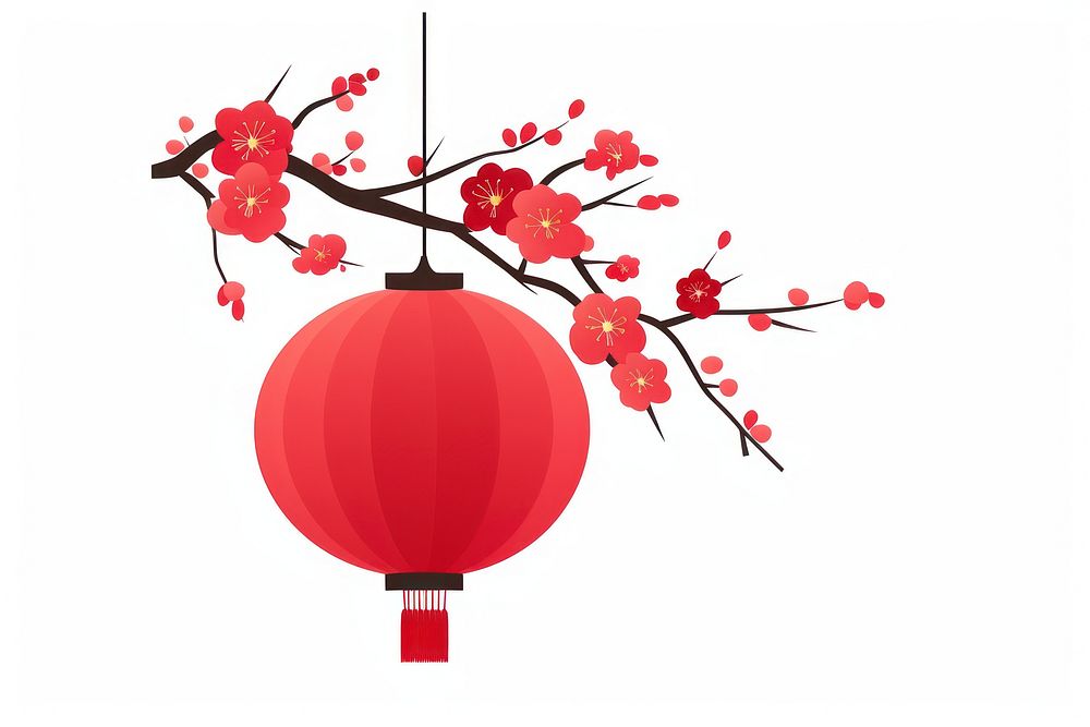 Chinese new year lantern hanging flower. AI generated Image by rawpixel.