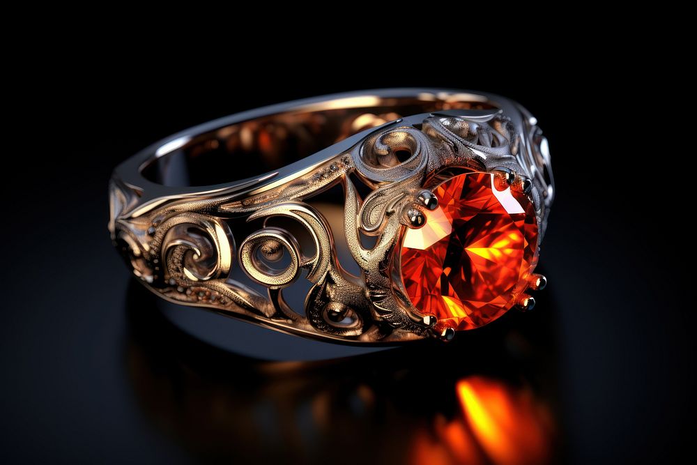 Flame ring gemstone jewelry. AI generated Image by rawpixel.
