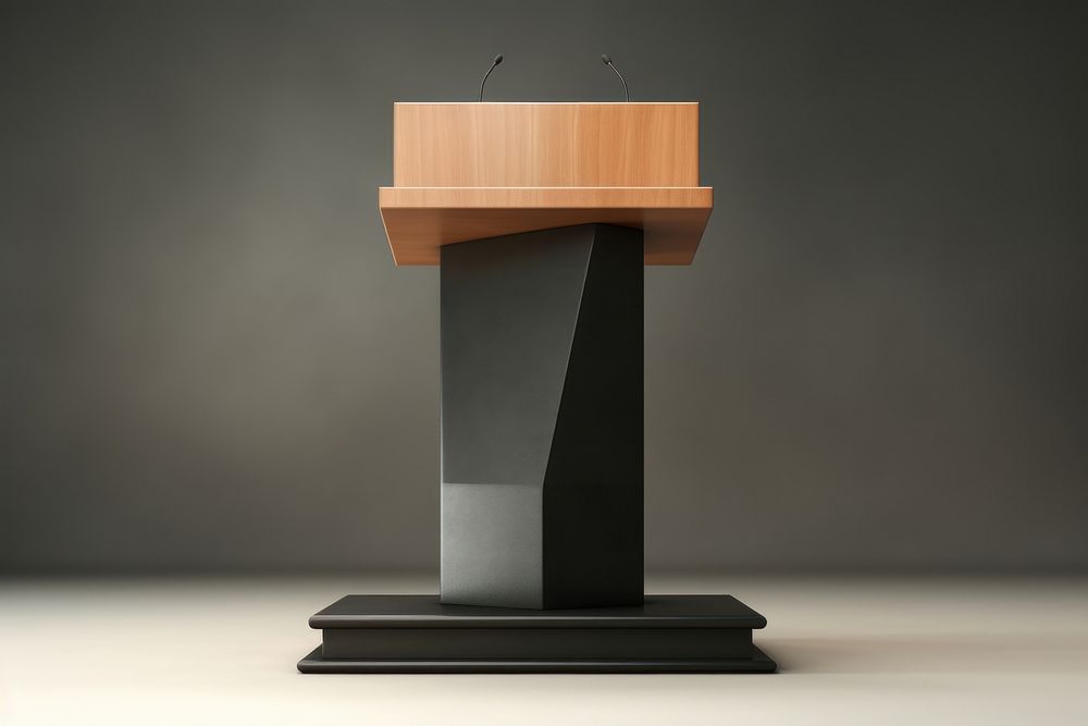Modern speech podium architecture loudspeaker technology. AI generated Image by rawpixel.