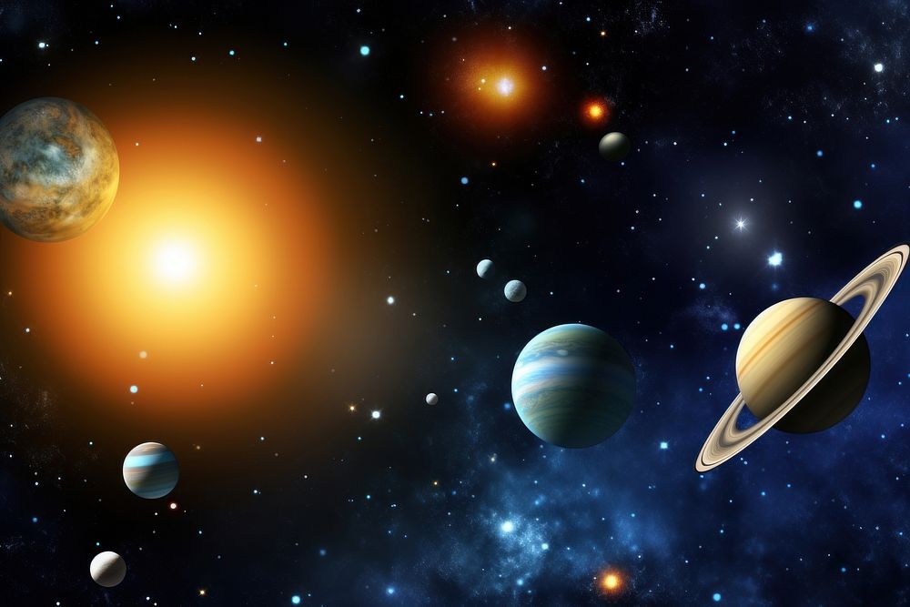 Planets in galaxy space astronomy universe. AI generated Image by rawpixel.
