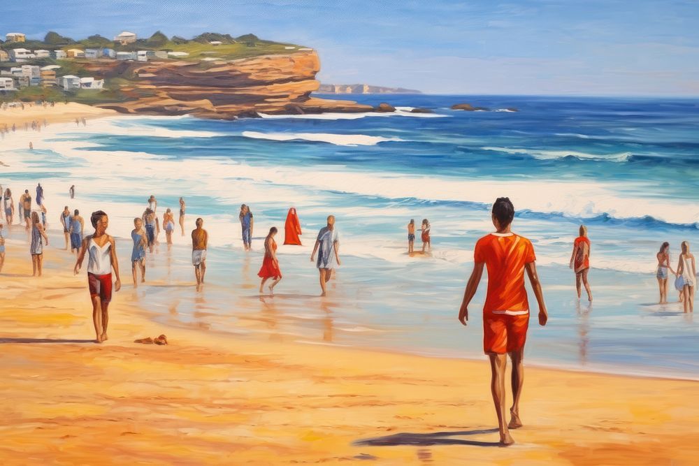 Wog person at Bondi Beach outdoors vacation horizon. AI generated Image by rawpixel.