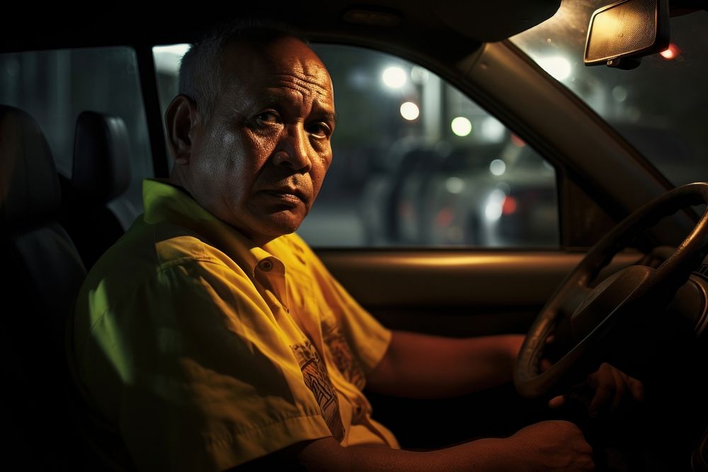Taxi driver in bangkok portrait vehicle driving. AI generated Image by rawpixel.