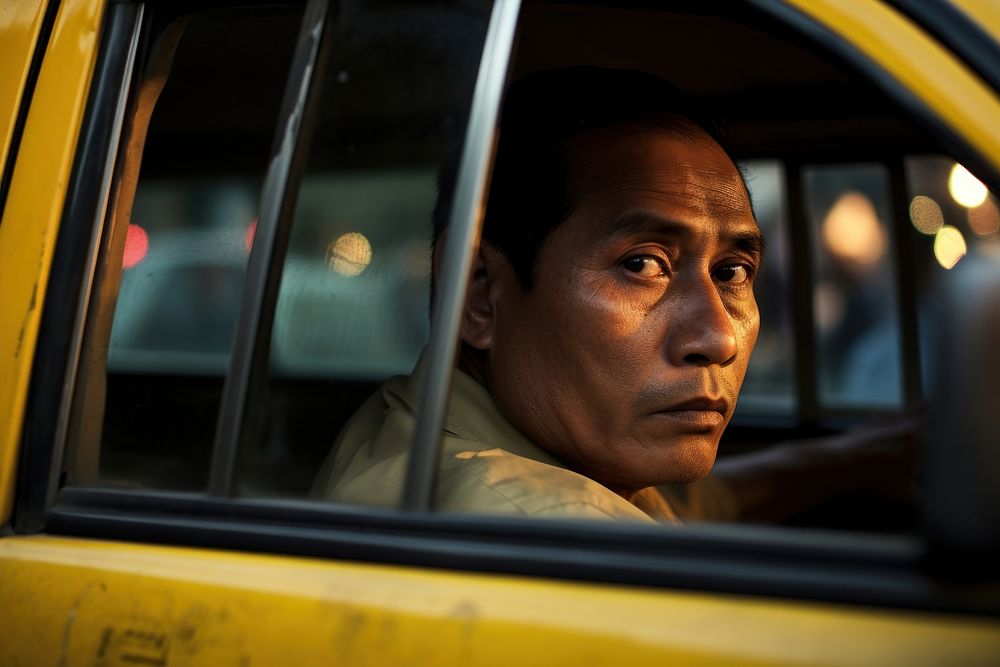 Taxi driver in bangkok portrait vehicle adult. AI generated Image by rawpixel.