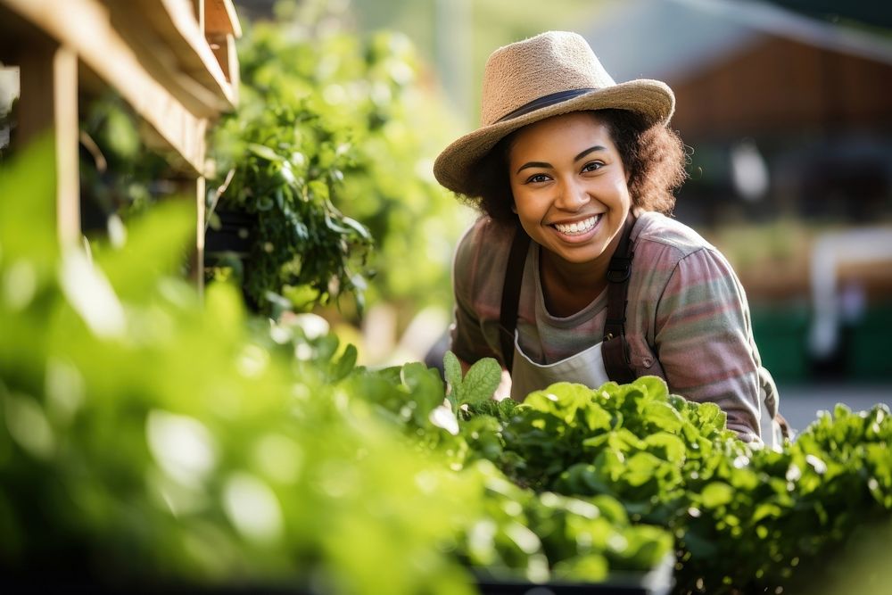 A multiracial woman gardener gardening outdoors nature. AI generated Image by rawpixel.