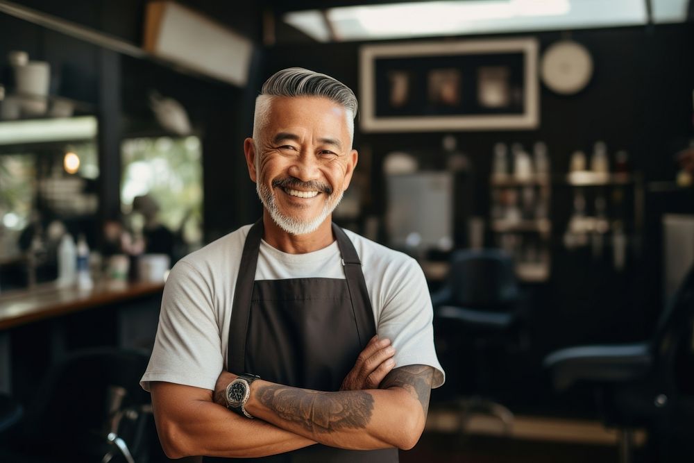 Asian american owner adult bar entrepreneur. AI generated Image by rawpixel.