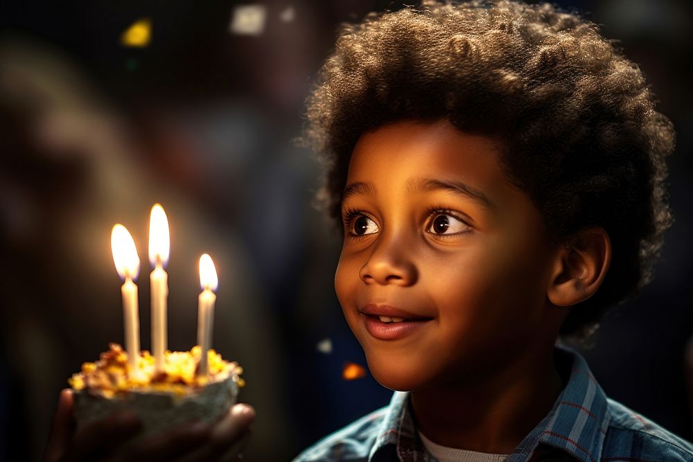 Ethiopian boy candle party birthday. AI generated Image by rawpixel.